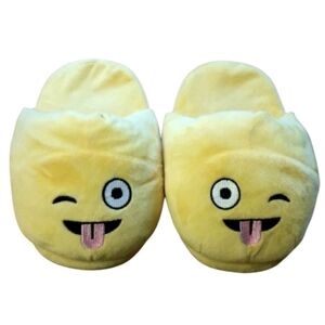 Cute Embroidered Yellow Soft Emoji Slippers Size Child‎ 13-1